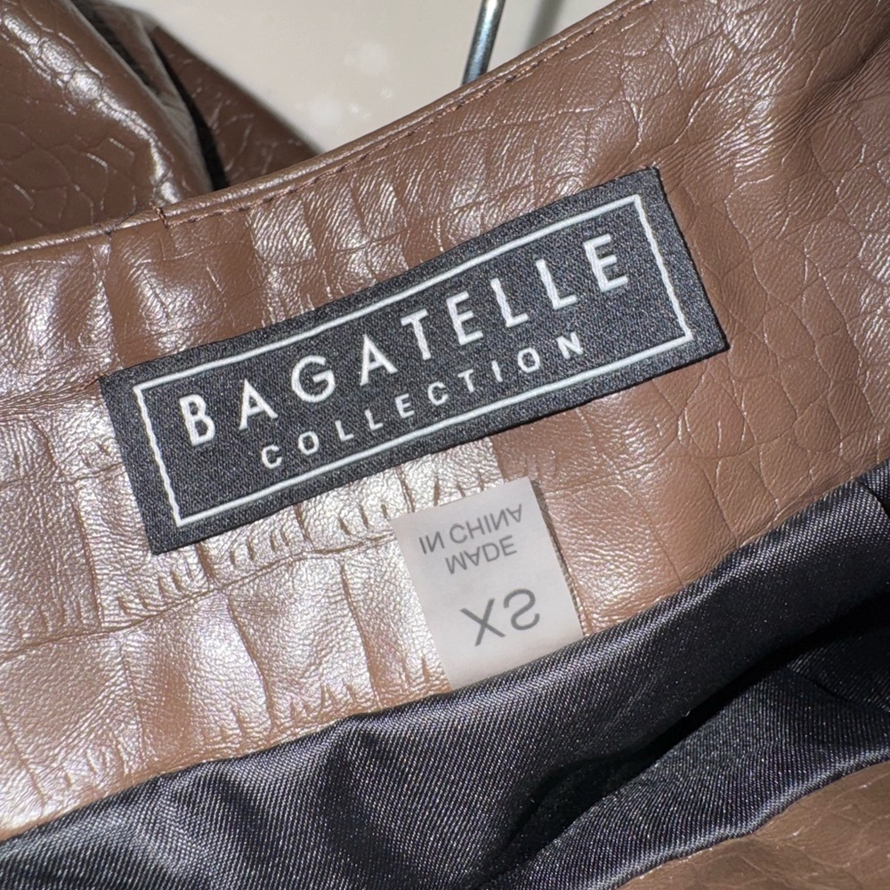Bagatelle Fringed Faux Leather Midi Skirt! - Picture 3 of 3